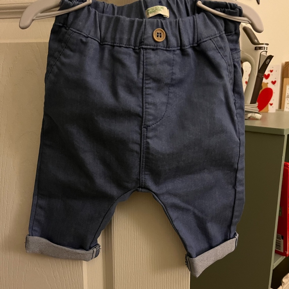 United Colors Of Benetton Blue Baby Pants 3-6 months